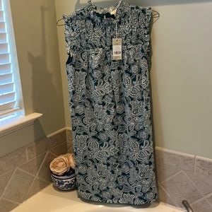 NWT BODEN green floral sleeveless smocked dress, size 6 (w or w/o belt)